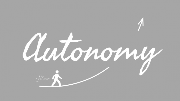 Autonomy with a person moving forward by their own choice toward their purpose