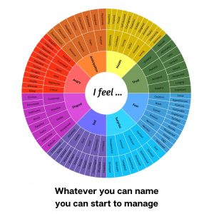 EMOTIONS WHEEL + WORD LIST | 128 Emotions for Naming Feelings | Digital Download