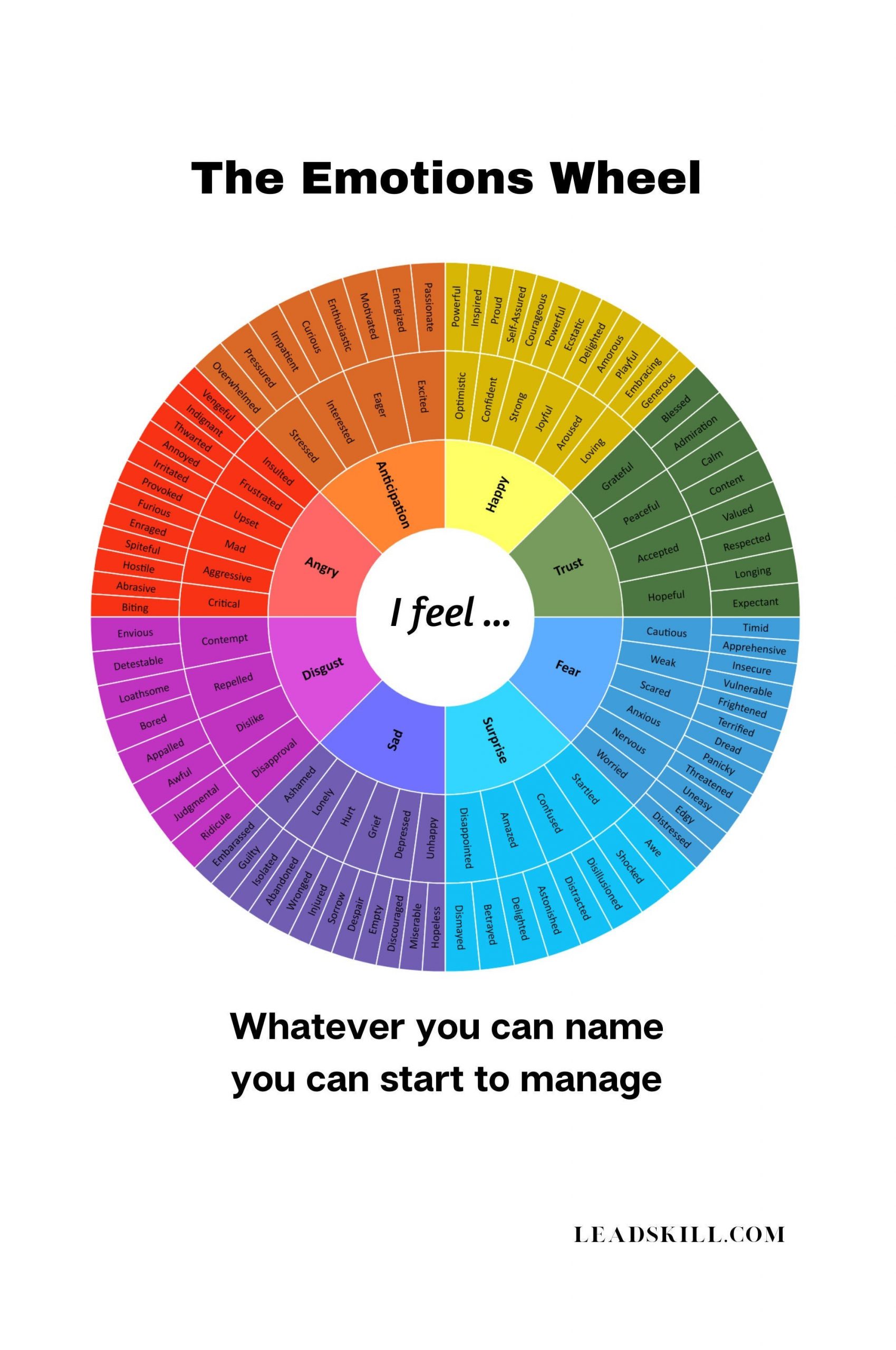 EMOTIONS WHEEL | 128 Emotions for Naming Feelings | Digital Download