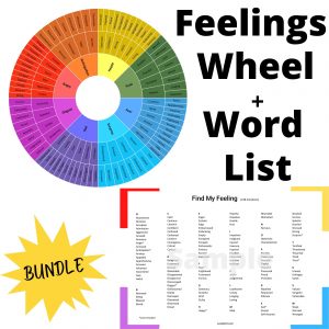 EMOTIONS WHEEL + FEELINGS WORD LIST | 128 Emotions | Digital Download