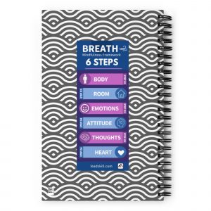 Mindfulness Notebook Gray Wave | BREATH Framework Wheel